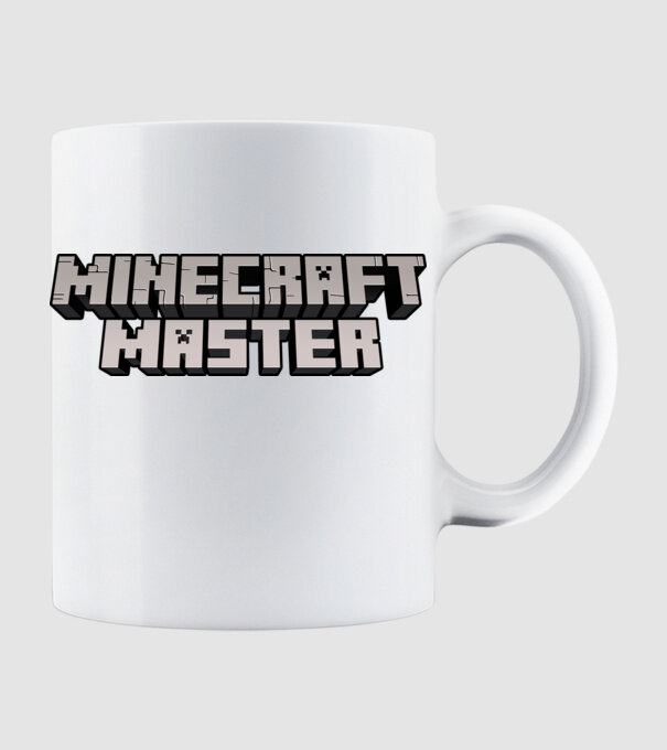 Minecraft Master model alb pe tricou