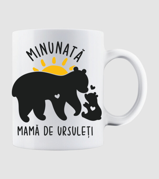 Minunată mamă de ursuleți model alb pe tricou