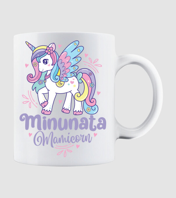 Minunata Mamicorn model alb pe tricou