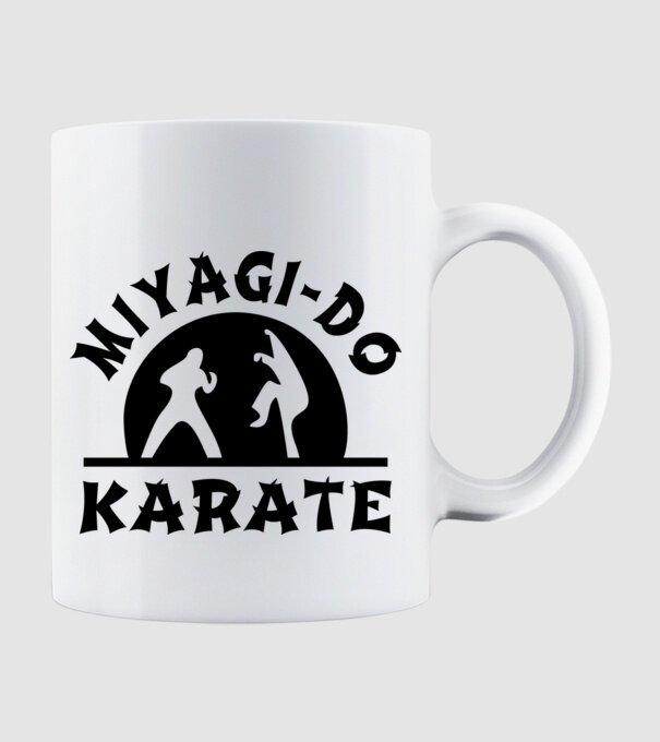 Miyagi-do karate black model alb pe tricou