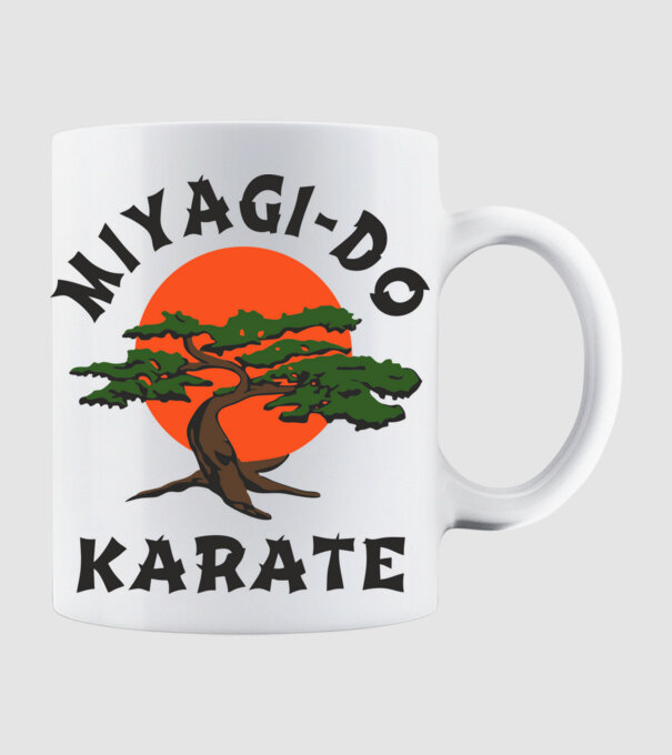 Miyagi-do karate cobra kai model alb pe tricou