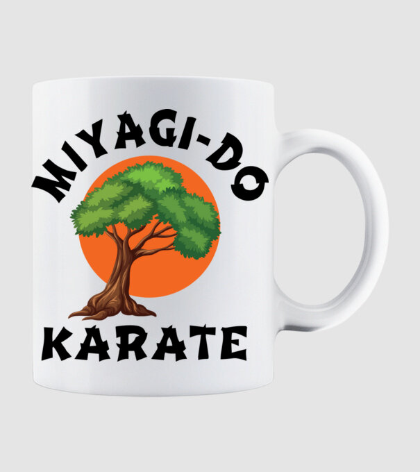 Miyagi-do karate logo model alb pe tricou