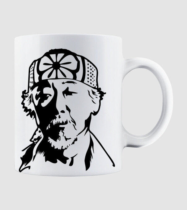 Miyagi head cobra kai model alb pe tricou