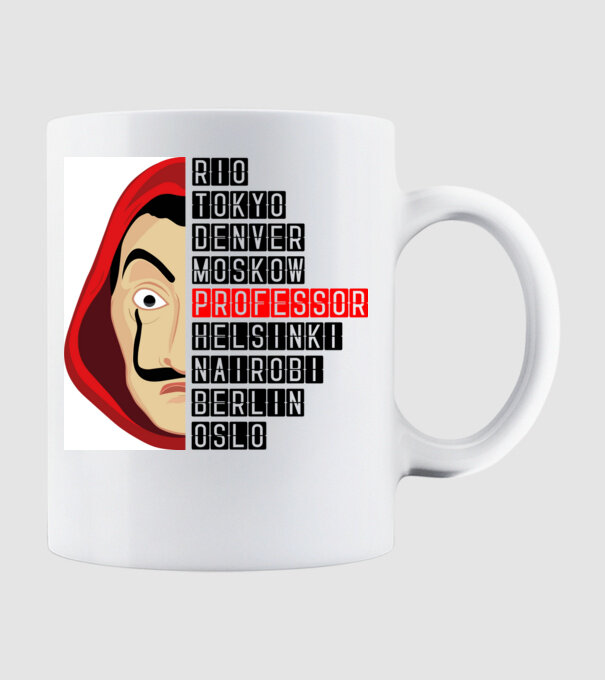 money heist cities model alb pe tricou