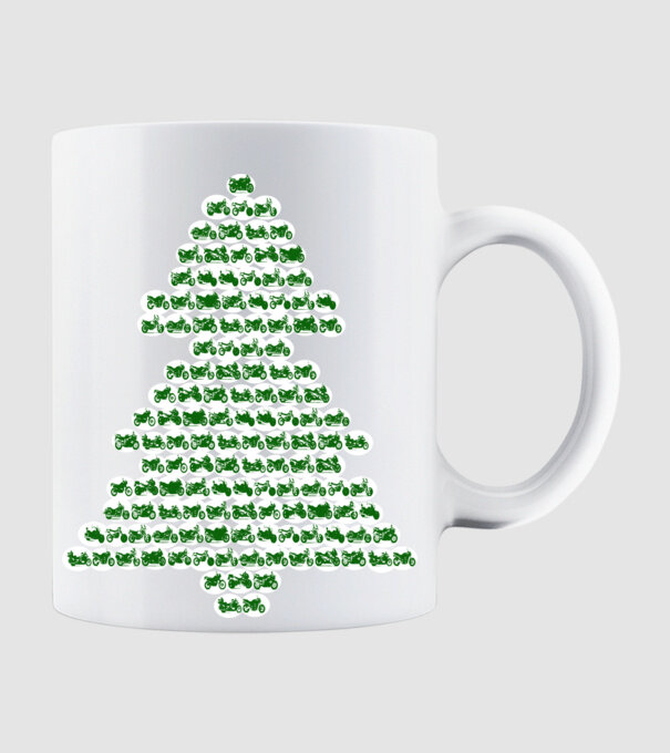 motorbike christtmas tree model alb pe tricou