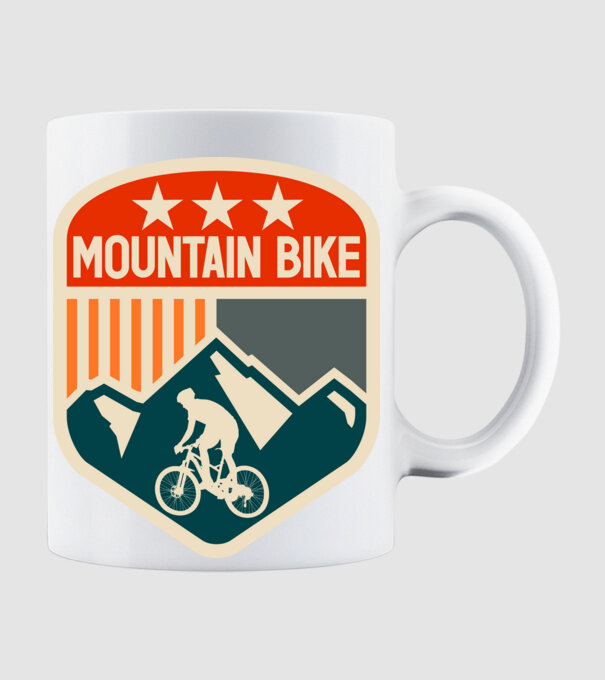 Mountain Bike model alb pe tricou