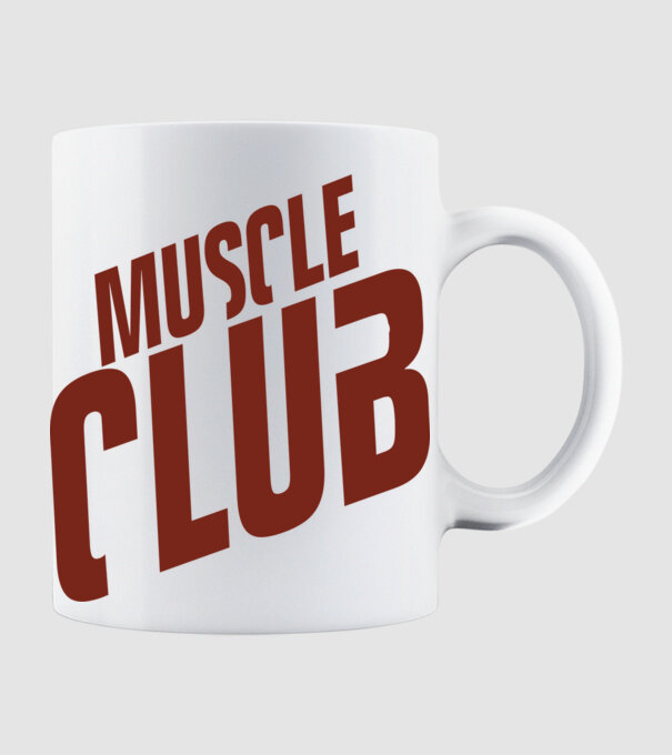 Muscle Club model alb pe tricou