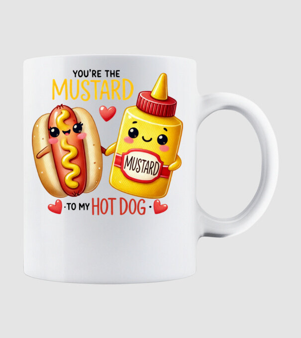 Mustard to my Hot Dog model alb pe tricou