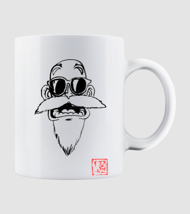 muten roshi art model alb pe tricou