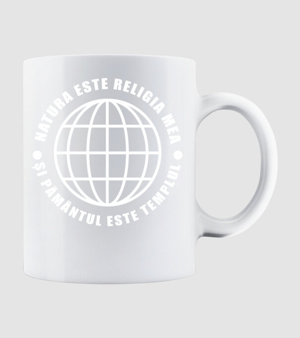 Natura este religia mea model alb pe tricou