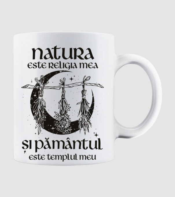 Natura este religia mea model alb pe tricou