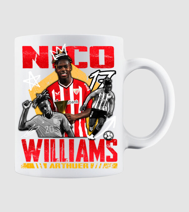 Nico Williams tribute model alb pe tricou