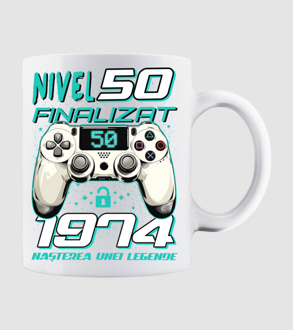 Nivel finalizat 50 1975 model alb pe tricou