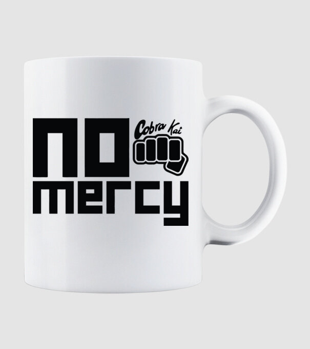 No mercy cobra kai model alb pe tricou