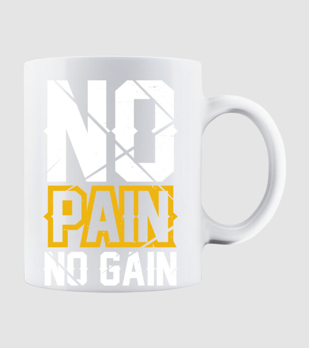 No Pain No Gain model alb pe tricou