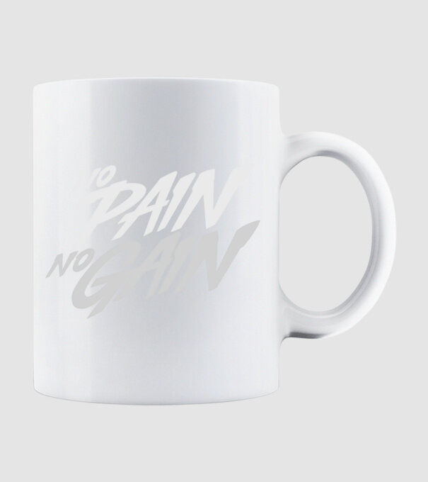 No Pain No Gain typography model alb pe tricou