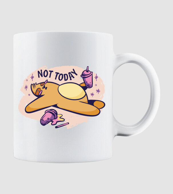 Not today model alb pe tricou
