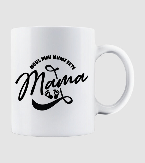 Noul meu nume este Mama model alb pe tricou