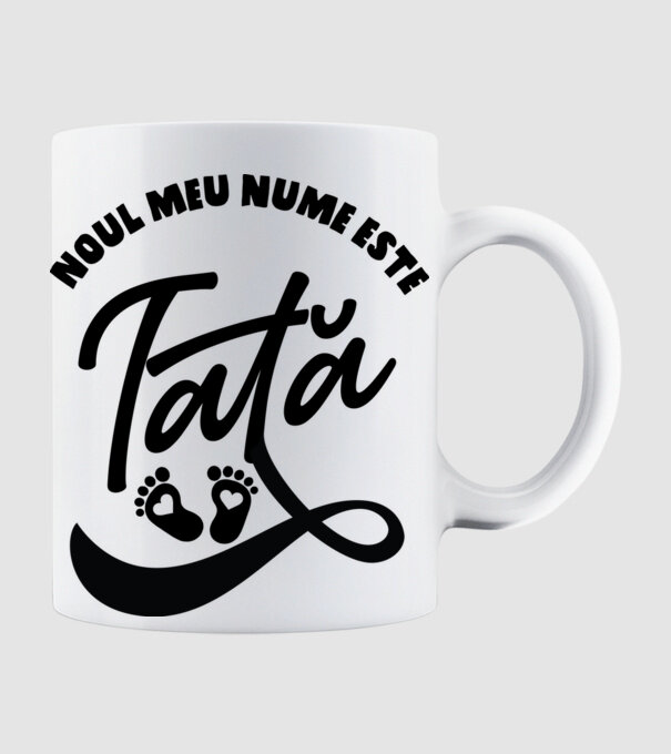 Noul meu nume este Tată model alb pe tricou