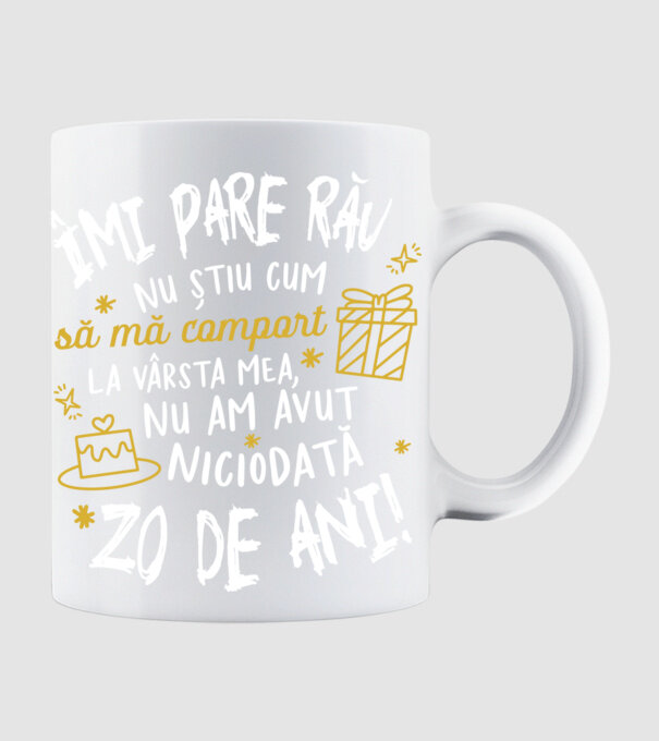 Nu am avut niciodată 20 de ani model alb pe tricou