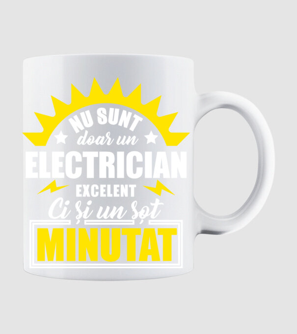 Nu sunt doar un electrician excelent, ci și un soț minunat! model alb pe tricou