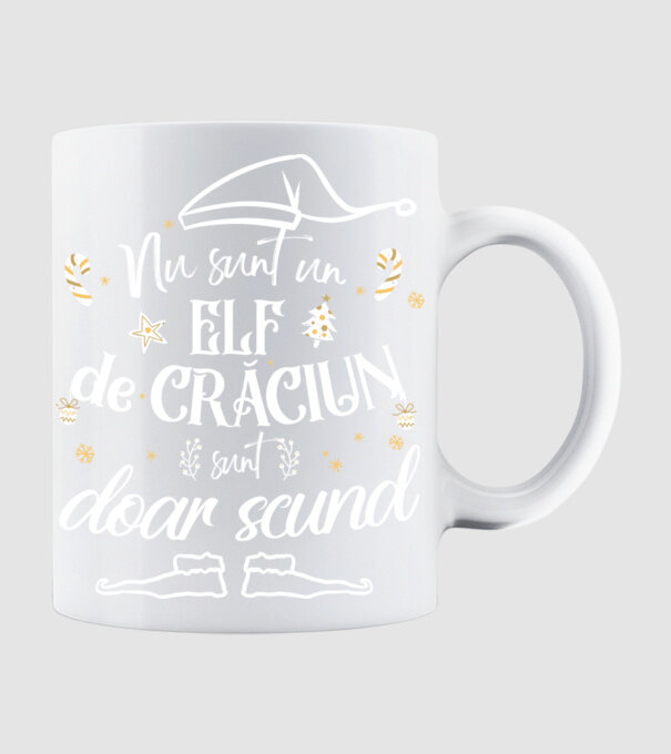 Nu sunt un elf de Crăciun, sunt doar scund Negru model alb pe tricou
