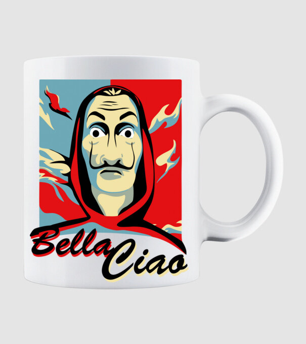 obey bella ciao model alb pe tricou