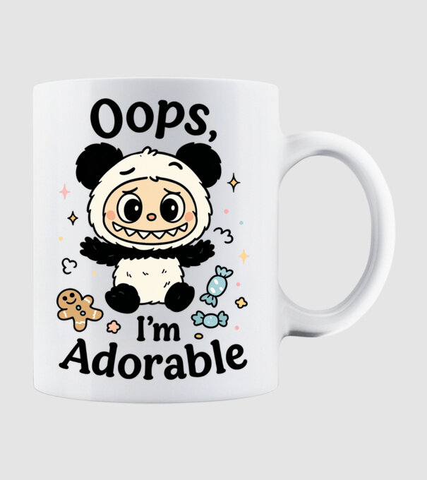 Oops, I'm adorable model alb pe tricou