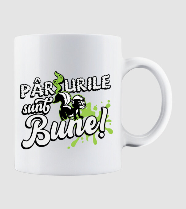 Pârțurile sunt bune model alb pe tricou