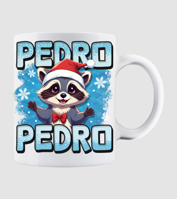 Pedro pedro retro xmas model alb pe tricou