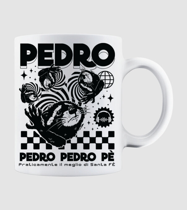 Pedro techno model alb pe tricou