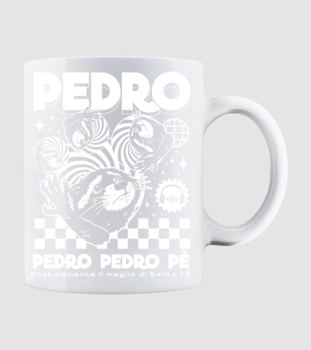 Pedro techno model alb pe tricou