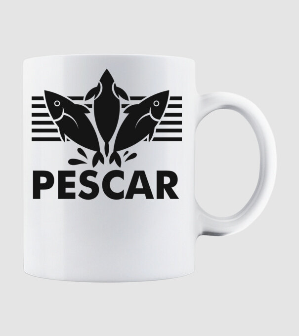 Pescar original model alb pe tricou