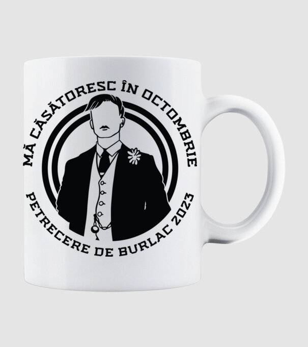 Petrecere de burlac octombrie model alb pe tricou