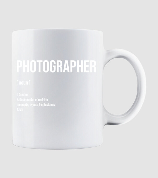 Photographer model alb pe tricou