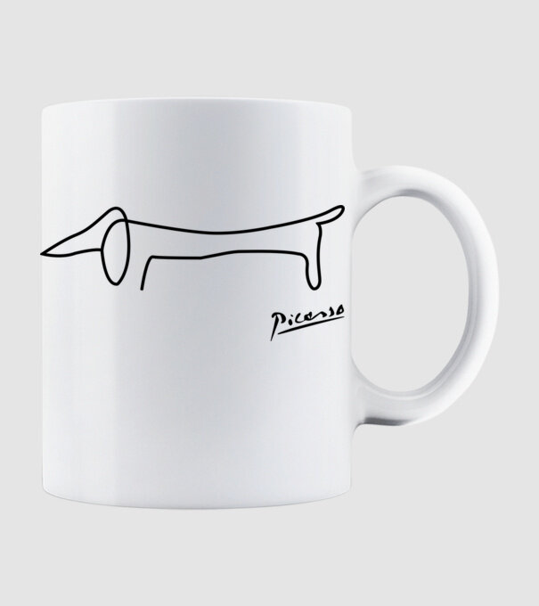Picasso model alb pe tricou