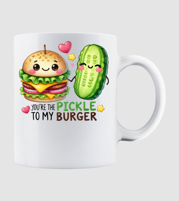 Pickle to my Burger model alb pe tricou