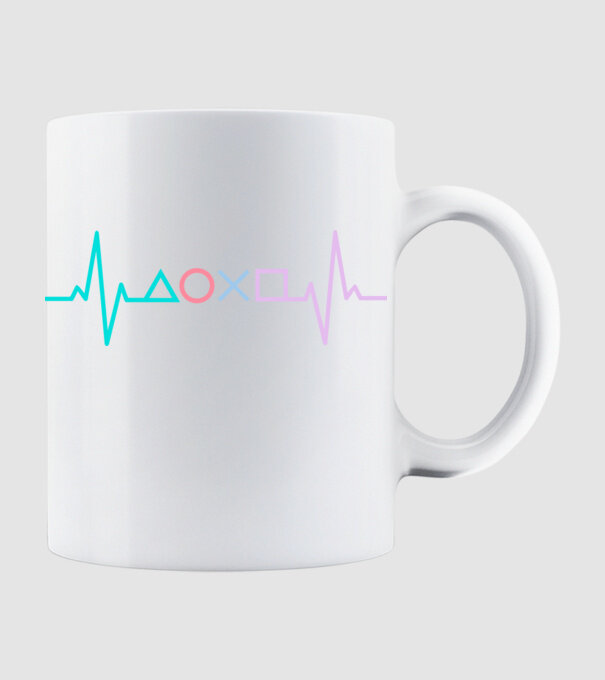 Playstation Symbols EKG model alb pe tricou