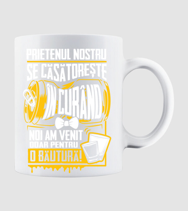 Prietenul nostru se căsătorește în curând model alb pe tricou