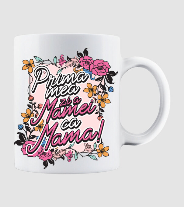 Prima mea zi a mamei ca mamă model alb pe tricou
