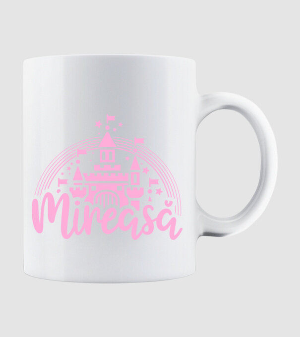 Prinţesă mireasă model alb pe tricou