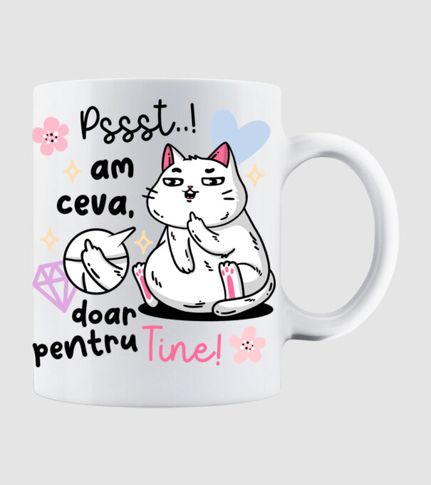 Pssst, am ceva doar pentru tine! model alb pe tricou