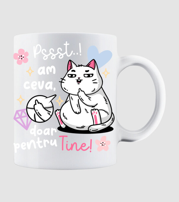 Pssst, am ceva doar pentru tine! model alb pe tricou