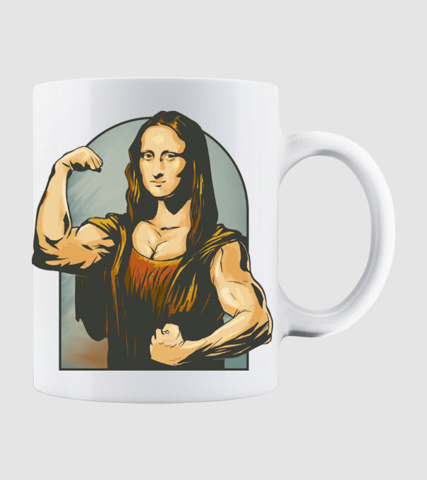 Pumped Mona model alb pe tricou