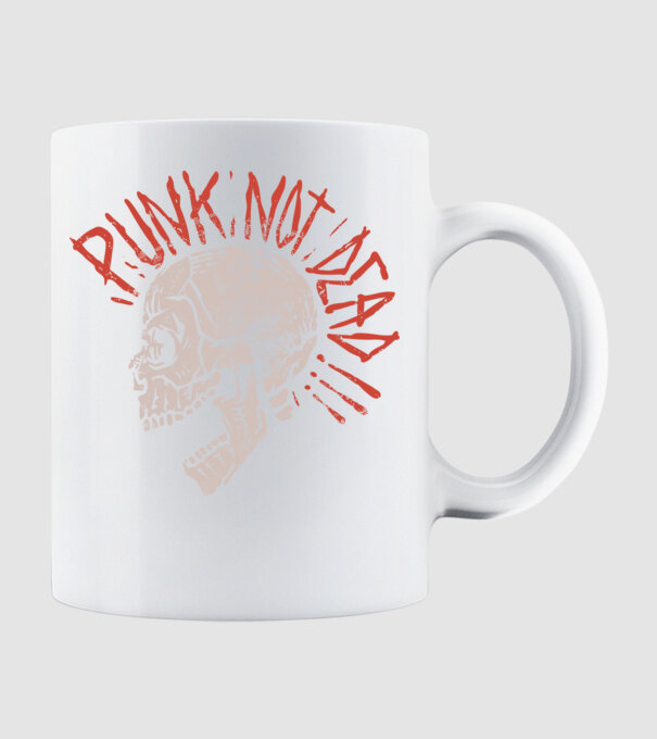 Punk Not Dead model alb pe tricou