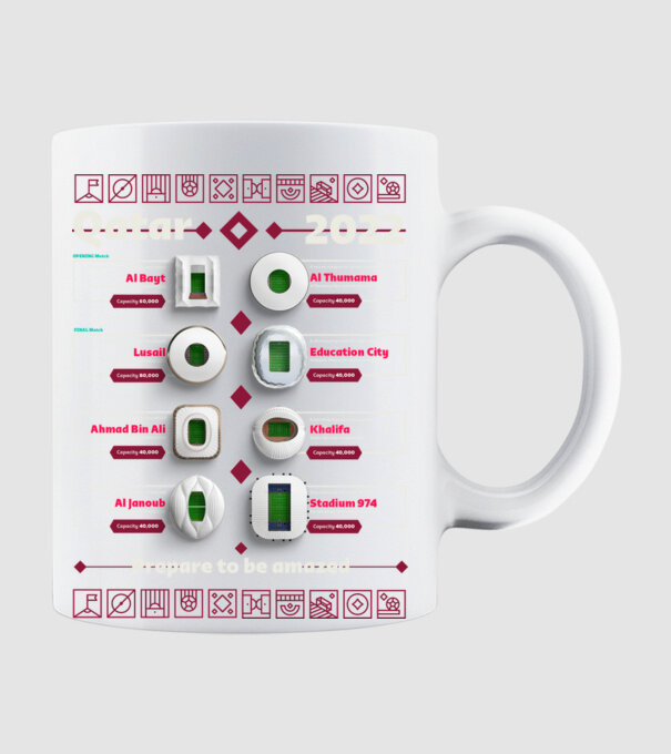 Qatar 2022 Stadiums model alb pe tricou