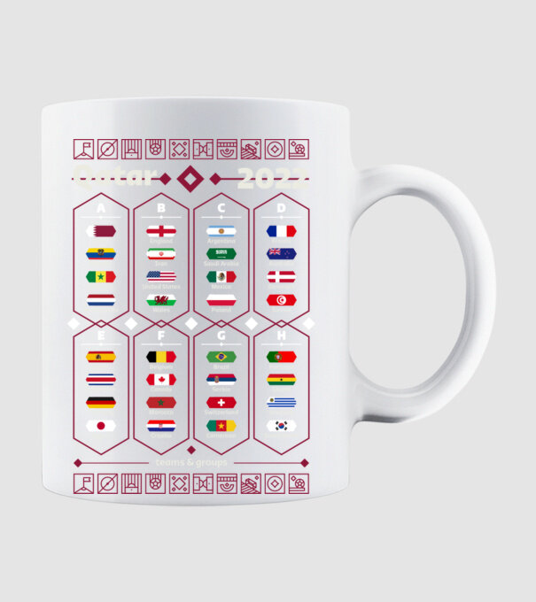 Qatar 2022 teams - groups model alb pe tricou