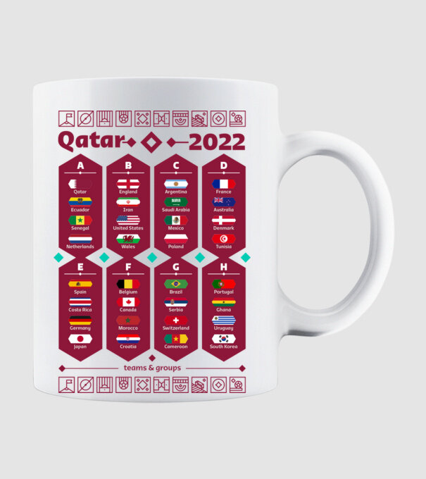 Qatar 2022 teams - groups white model alb pe tricou
