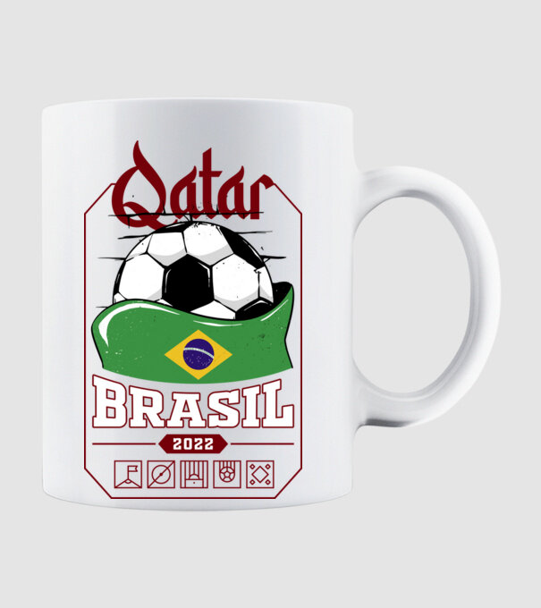 Qatar teams Brasil model alb pe tricou