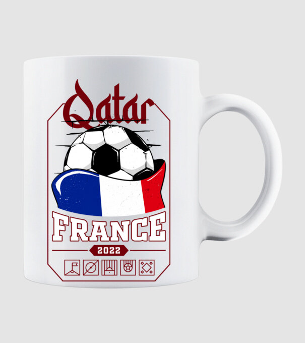 Qatar teams France model alb pe tricou